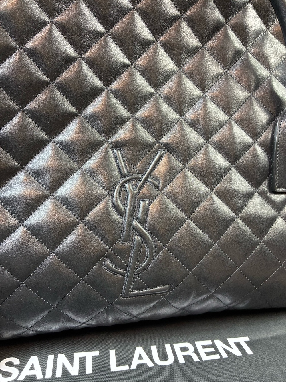 Saint Laurent YSL Giant Quilted Leather Logo Travel Bag - NWOT $5100 Retail - Picture 2 of 16